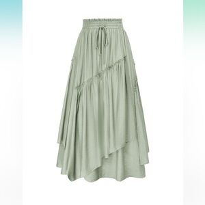 Elegant Sage Maxi Skirt